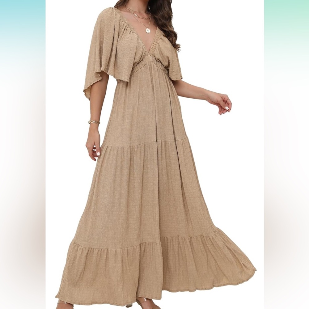 Amazon Women's Tan Maxi Dress